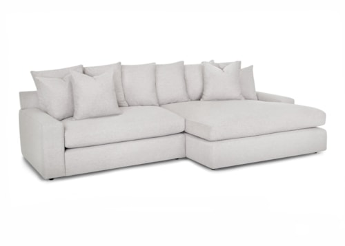 Transitional 2-Piece Sectional Sofa with Loose Pillows