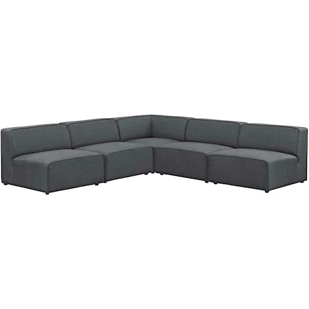 5 Piece Armless Sectional Sofa Set