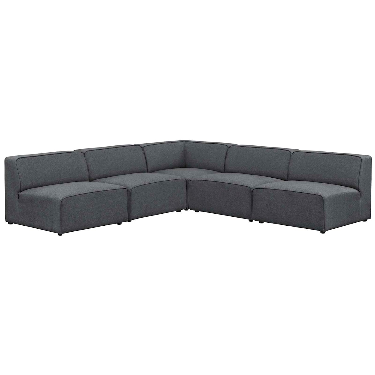 Modway Mingle 5 Piece Armless Sectional Sofa Set