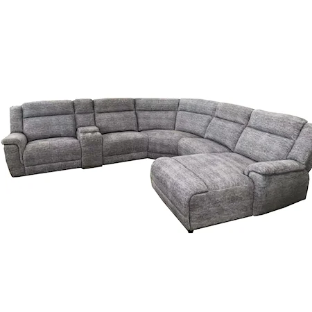 Casual Reclining Sectional Sofa with Console