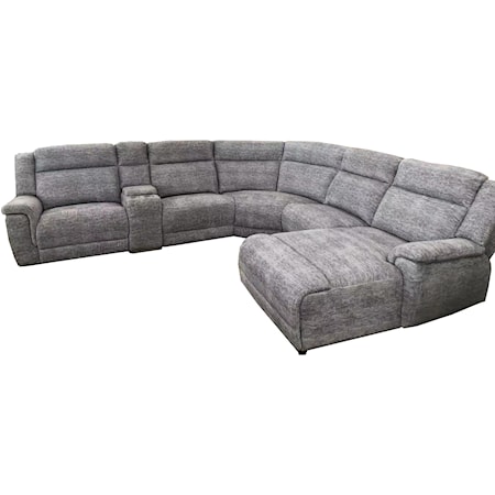 Casual Power Reclining Sectional Sofa with Console