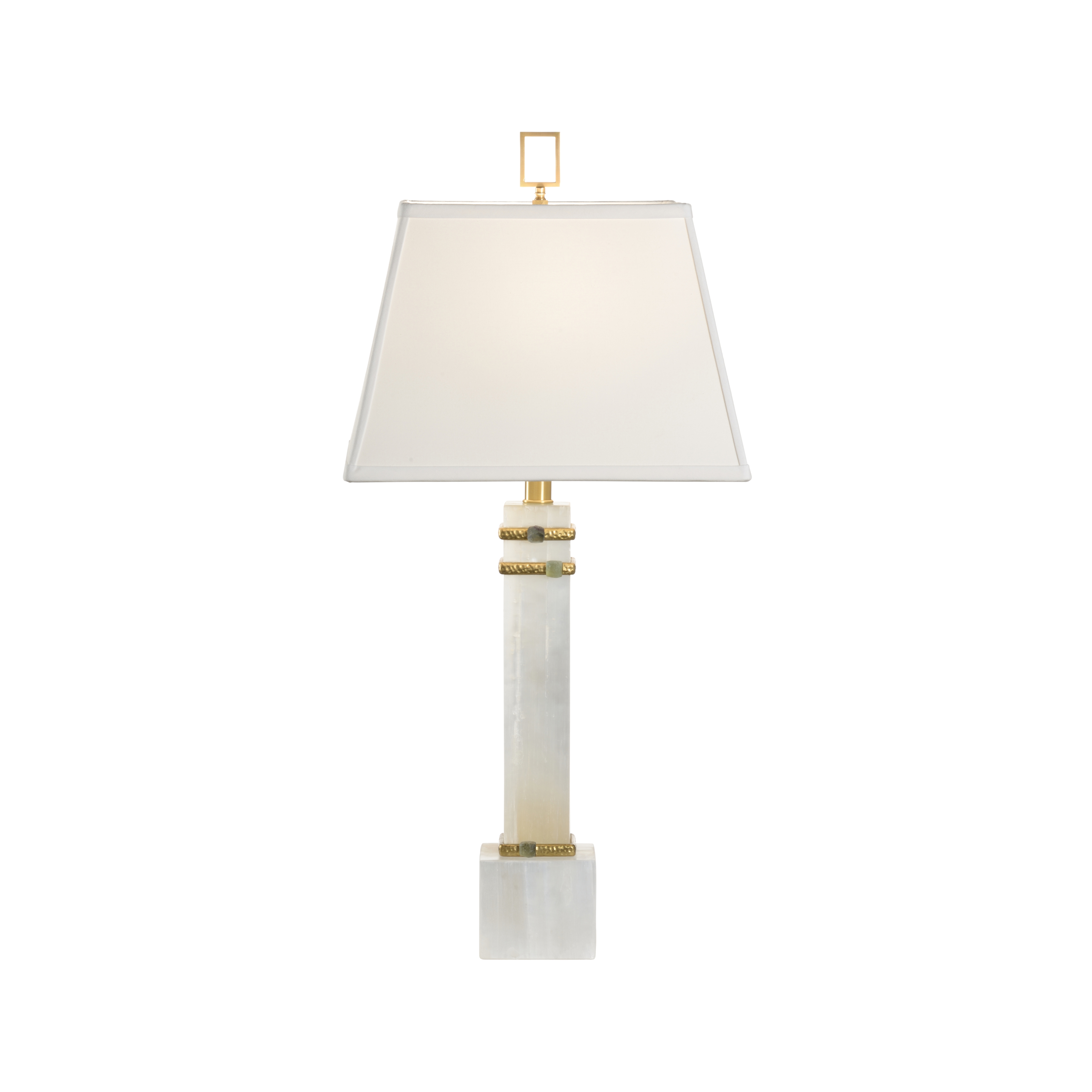 Chelsea House Chelsea House Misc Alabaster Column Lamp With Gold/Stone Rings