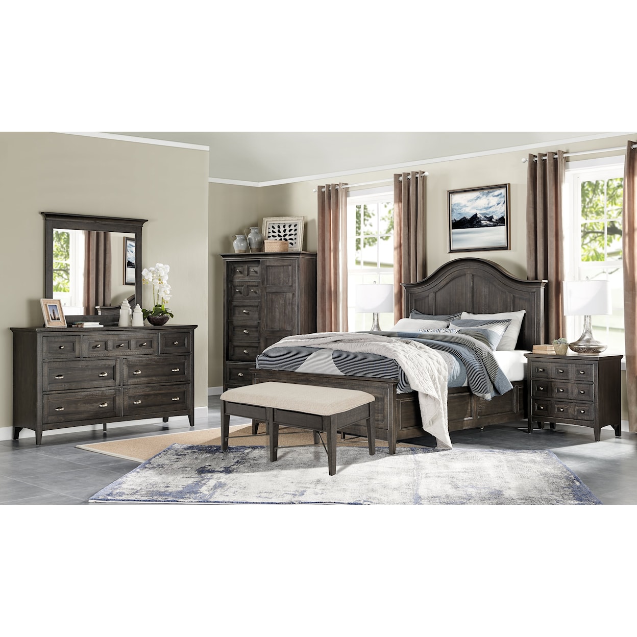 Magnussen Home Westley Falls Bedroom California King Arched Bed