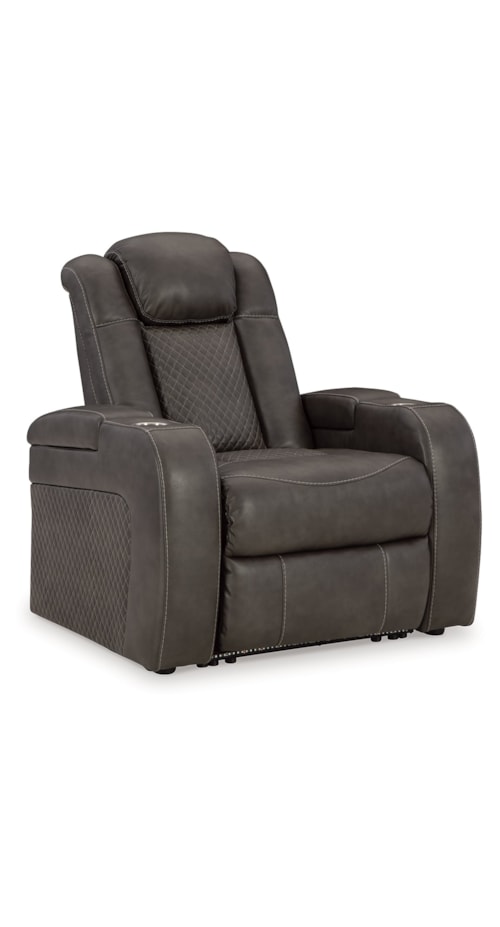 Faux Leather Power Recliner with Adjustable Headrest