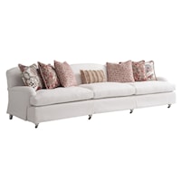 Athos 118 Inch Sofa with Pewter Casters