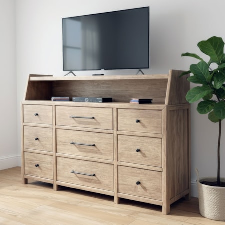 9-Drawer Dresser and Hutch