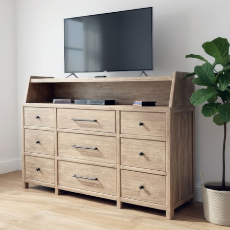 9-Drawer Dresser and Hutch