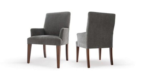 Contemporary Upholstered Dining Arm Chair with Full Back