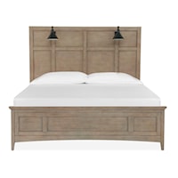 Transitional California King Lamp Panel Bed