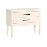 Transitional 2-Drawer Nightstand with Built-In Lighting and USB Ports