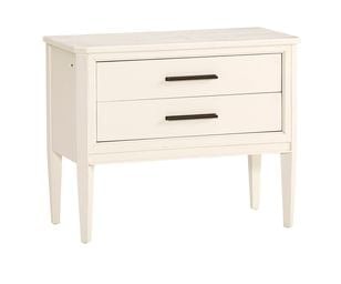 Transitional 2-Drawer Nightstand with Built-In Lighting and USB Ports