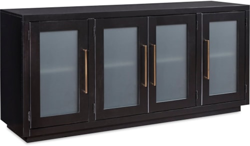 Contemporary 66" Console with 4 Doors and Wire Management