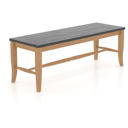 Transitional Two-Tone Customizable Wooden Bench with Trestle