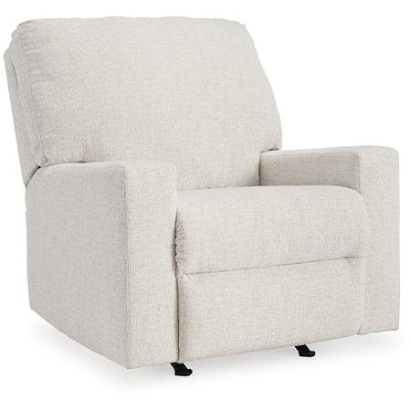 Contemporary Rocker Recliner with Track Arms