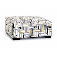 Contemporary Square Cocktail Ottoman with Button-Tufting