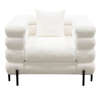 Contemporary Faux Shearling Accent Chair with Metal Legs
