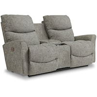 Contemporary Power Wall Reclining Loveseat with Console and USB Port
