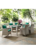 Modway Conduit Bar Stool Outdoor Patio Wicker Rattan Set of 4