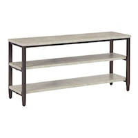 Sofa Table with Faux Concrete Top and Shelves