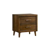 Mid-Century Modern 2-Drawer Nightstand