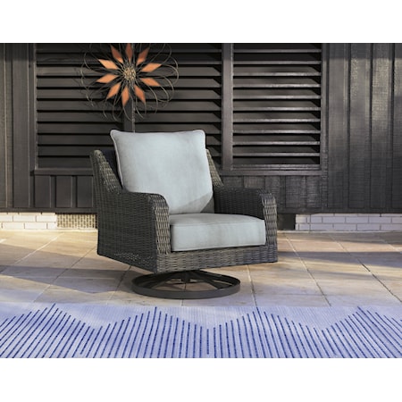 Outdoor Swivel Lounge Chair with Cushion