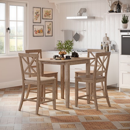 5 Piece Counter Table and Stool Set