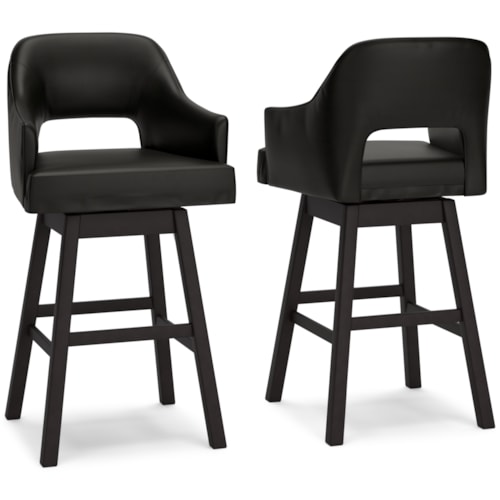 Contemporary Tall Upholstered Swivel Bar Stool