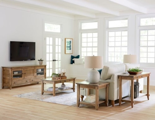 72" Wide TV Console with Glass Doors and Drawers