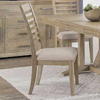 Transitional Upholstered Dining Chair with Ladder Back