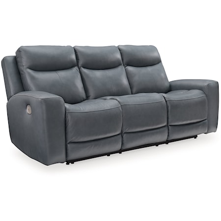 Leather Match Power Reclining Sofa