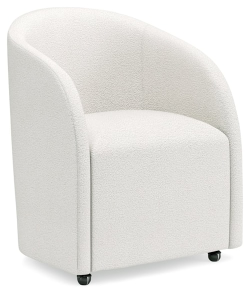 Boucle Home Office Desk Chair with Casters