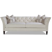 Transitional Button Tufted Sofa with Nailheads
