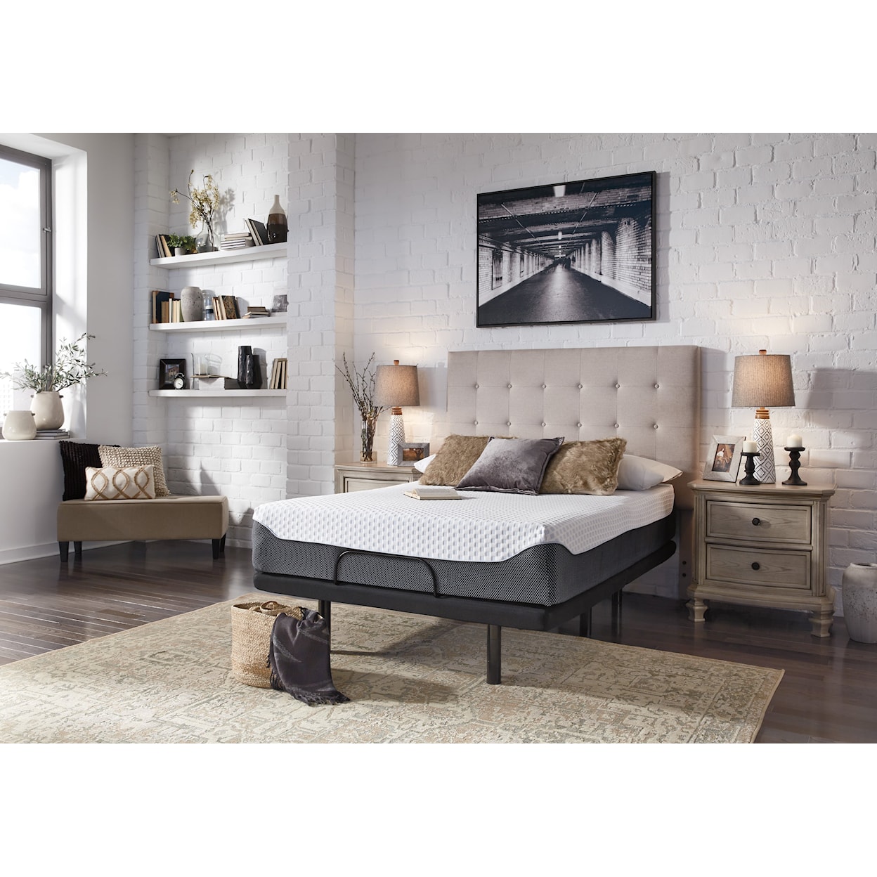 Sierra Sleep Jimbox Chime 12" Elite King Adjustable Base with Mattress