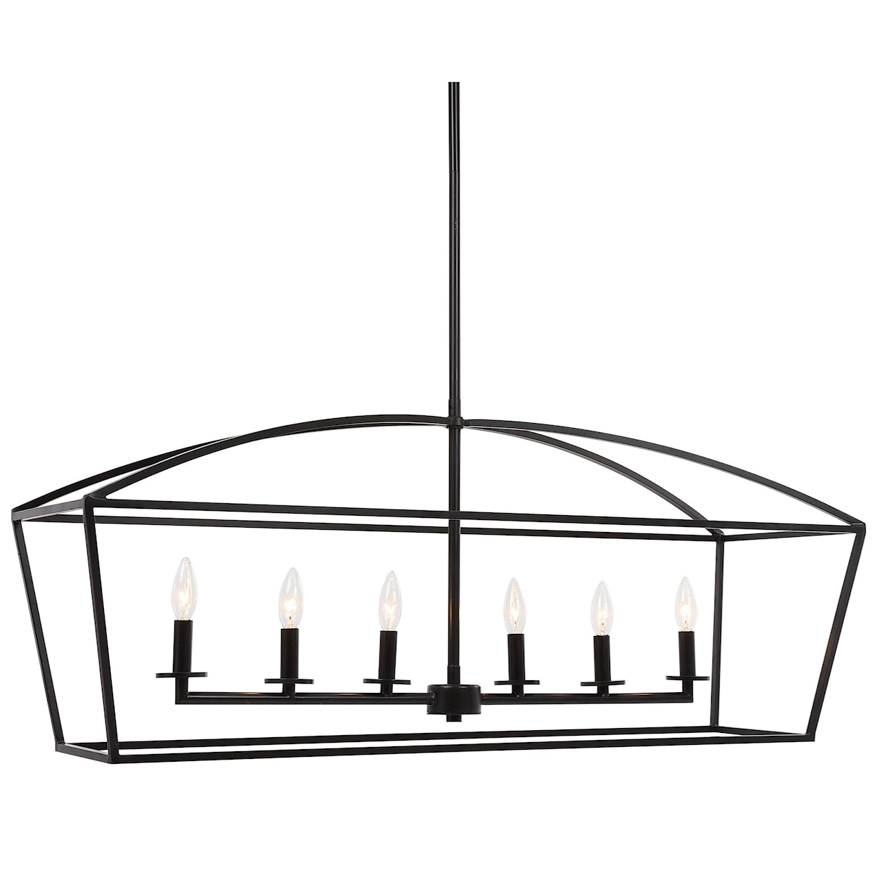 Uttermost Lighting Fixtures - Chandeliers Clayton 6 Light Linear Chandelier