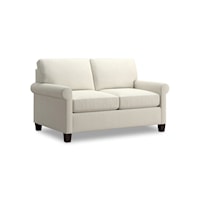 Casual Loveseat with Rolled Arms