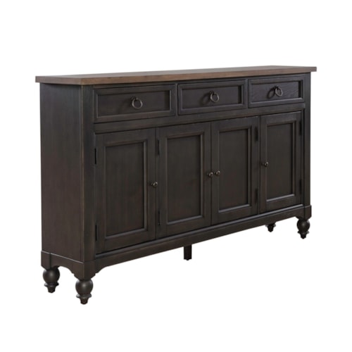 Transitional 4-Door Hall Buffet with Adjustable Shelves