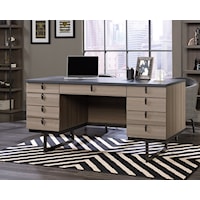 Contemporary Executive Desk with File Drawers