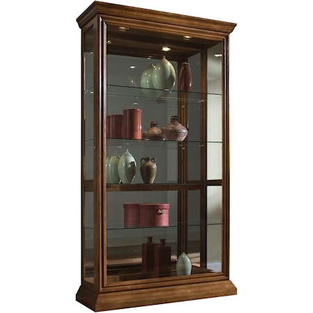 Golden Oak Two Way Sliding Door Curio