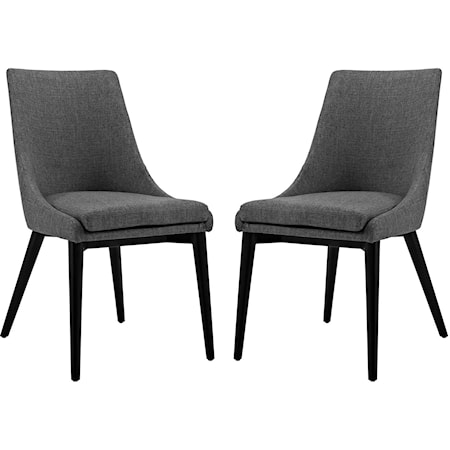Viscount Upholstered Dining Side Chair - Black/Gray - Set of 2
