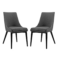Viscount Upholstered Dining Side Chair - Black/Gray - Set of 2
