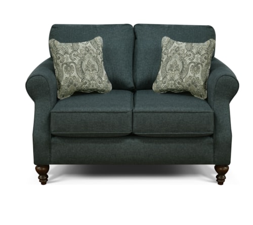 Traditional Loveseat with Turned Legs