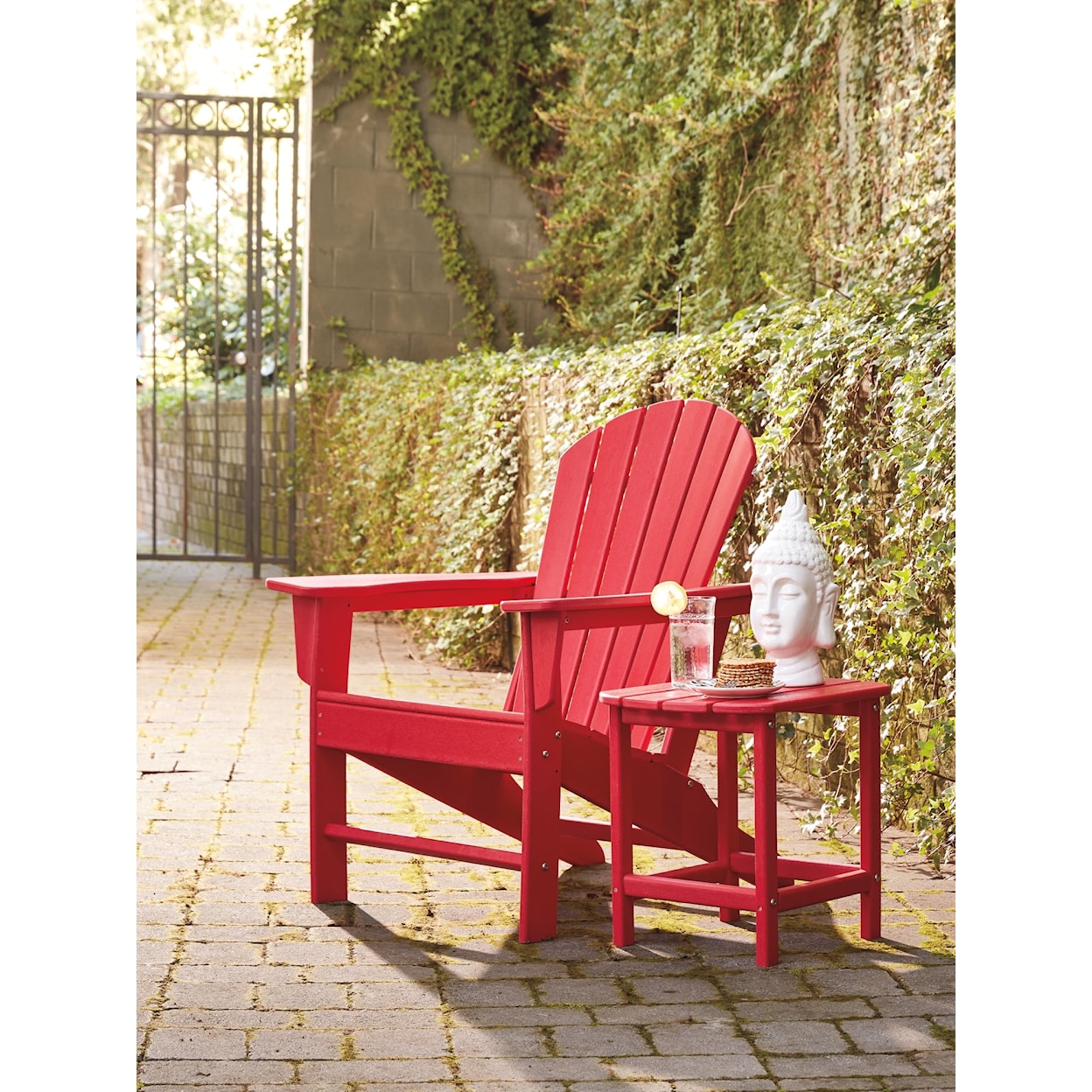 Benchcraft Sundown Treasure Adirondack Chair with End Table