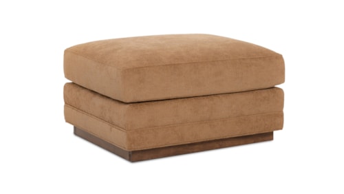 Contemporary Upholstered Ottoman with Plinth Base