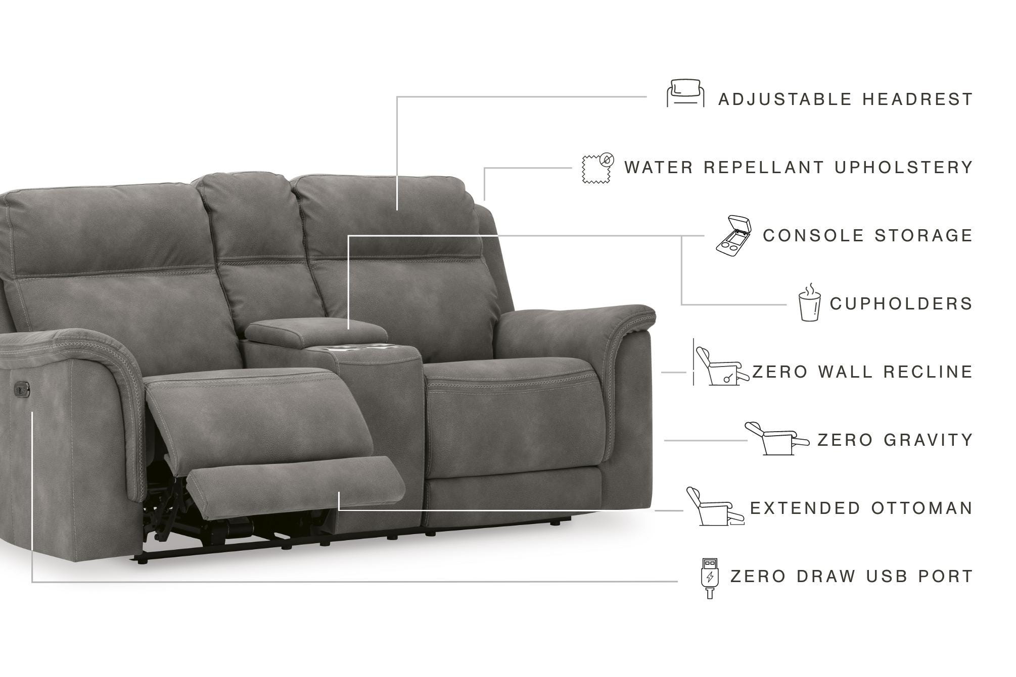 Signature Design by Ashley Next-Gen DuraPella Pwr Rec Loveseat/con/adj Hdrst