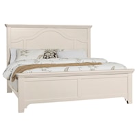 Transitional King Bed with Mantel Headboard