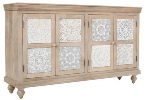 Transitional Accent Cabinet with 4-Doors