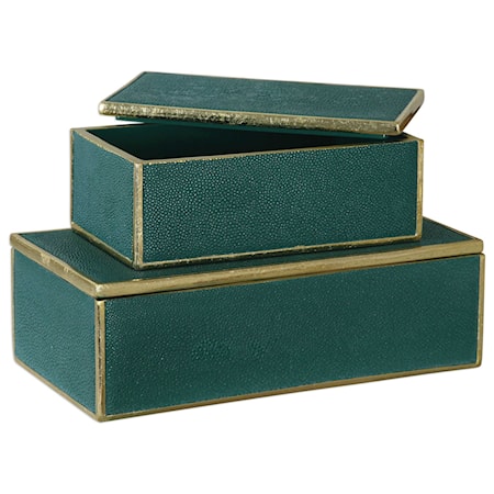 Karis Emerald Green Boxes (Set of 2)