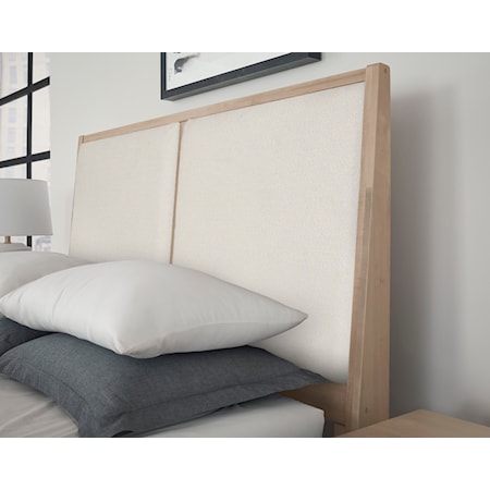 King Upholstered Panel Bed