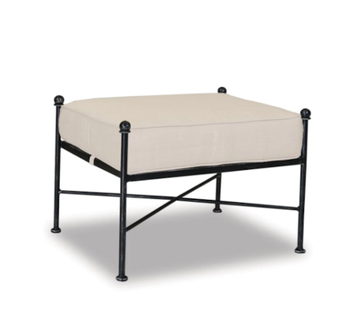 Traditional Outdoor Cushioned Ottoman