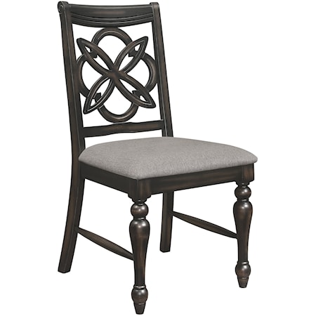 Transitional Dining Side Chair with Upholstered Seat